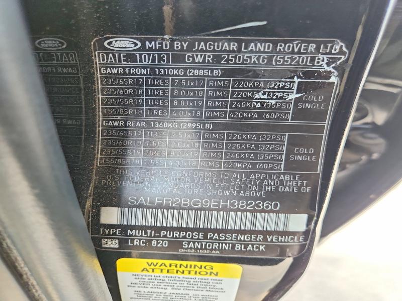 55976606 :رقم المزاد ، SALFR2BG9EH382360 vin ، 2014 Land Rover Lr2 مزاد بيع