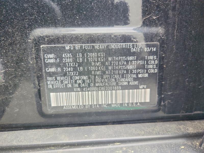 Продаж на аукціоні авто 2014 Subaru Outback, vin: 4S4BRBLC8E3301889, номер лоту: 57966566