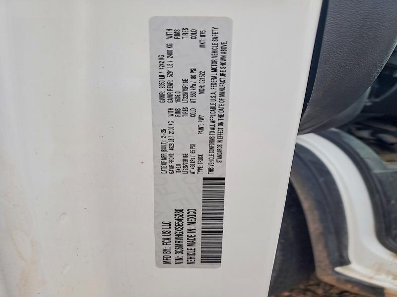57691166 :رقم المزاد ، 3C6MRVHGXSE546280 vin ، 2025 Ram Promaster 3500 مزاد بيع