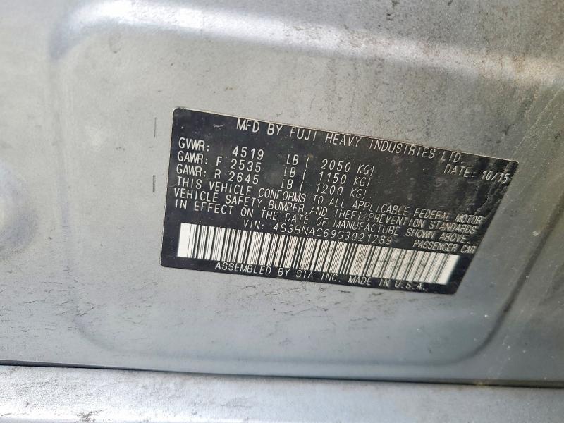 56973886 :رقم المزاد ، 4S3BNAC69G3021289 vin ، 2016 Subaru Legacy مزاد بيع