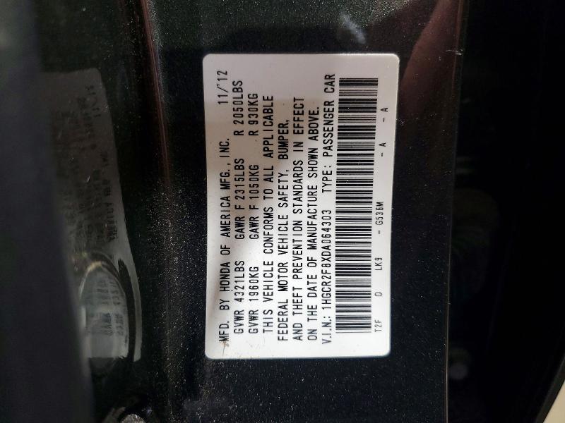 Продаж на аукціоні авто 2013 Honda Accord, vin: 1HGCR2F8XDA064303, номер лоту: 57739446
