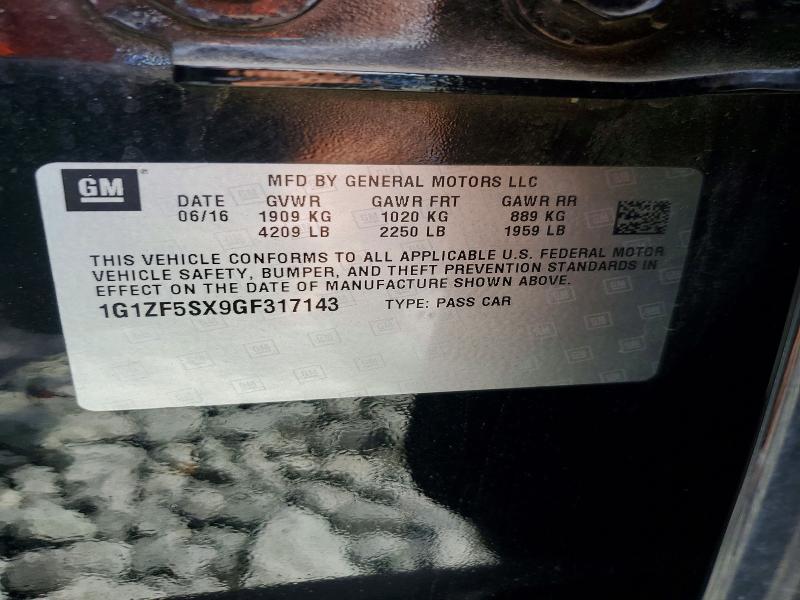 Aukcja sprzedaży 2016 Chevrolet Malibu, vin: 1G1ZF5SX9GF317143, numer aukcji: 58361046