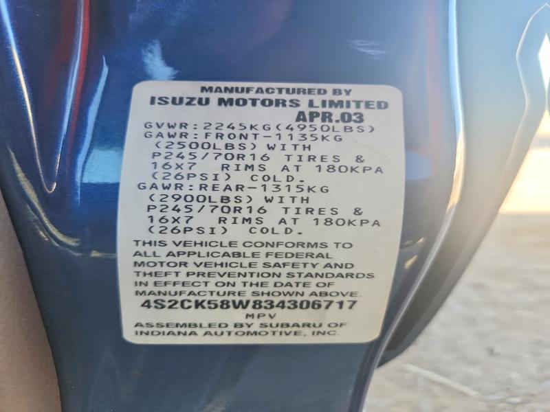 Продаж на аукціоні авто 2003 Isuzu Rodeo, vin: 4S2CK58W834306717, номер лоту: 56165876