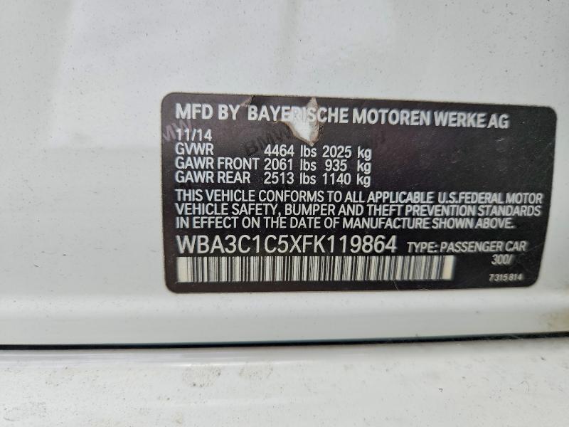 85612535 :رقم المزاد ، WBA3C1C5XFK119864 vin ، 2015 Bmw 328 مزاد بيع