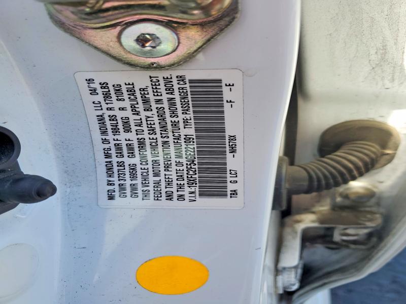 Aukcja sprzedaży 2016 Honda Civic, vin: 19XFC2F54GE221991, numer aukcji: 55887976