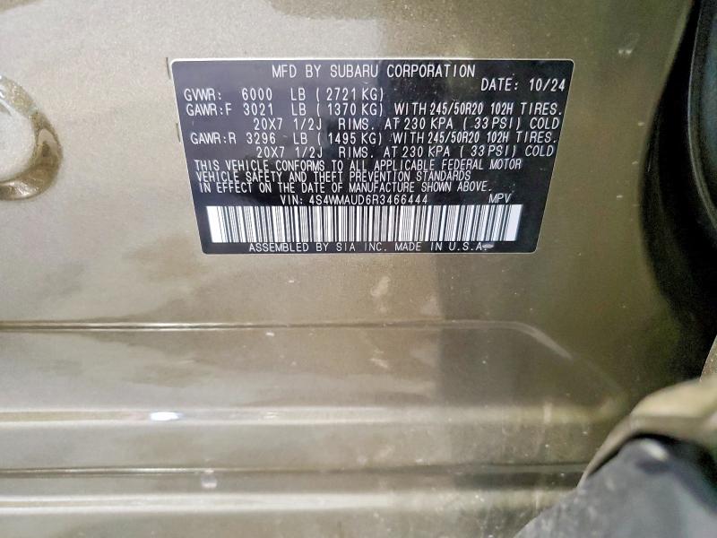 58809006 :رقم المزاد ، 4S4WMAUD6R3466444 vin ، 2024 Subaru Ascent مزاد بيع