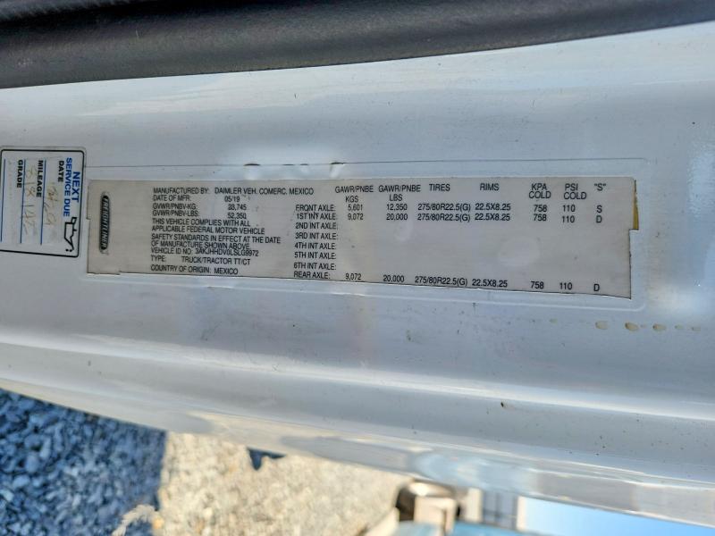 2020 Freightliner Cascadia 126 მანქანა იყიდება აუქციონზე, vin: 3AKJHHDV0LSLG9972, აუქციონის ნომერი: 56400706