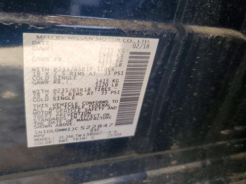 59158116 :رقم المزاد ، 5N1DL0MM1JC522847 vin ، 2018 Infiniti Qx60 مزاد بيع