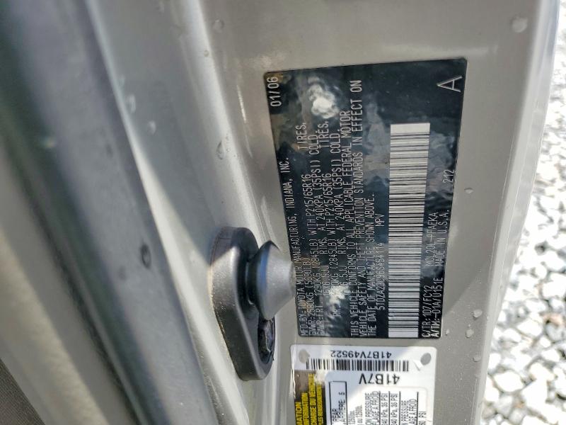 57156106 :رقم المزاد ، 5TDZA23C96S454114 vin ، 2006 Toyota Sienna مزاد بيع