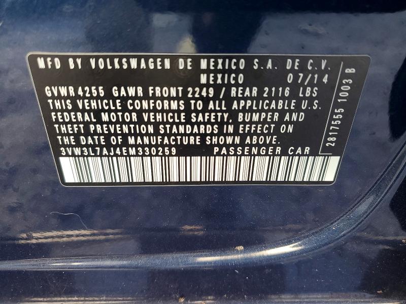 Продаж на аукціоні авто 2014 Volkswagen Jetta, vin: 3VW3L7AJ4EM330259, номер лоту: 56528046