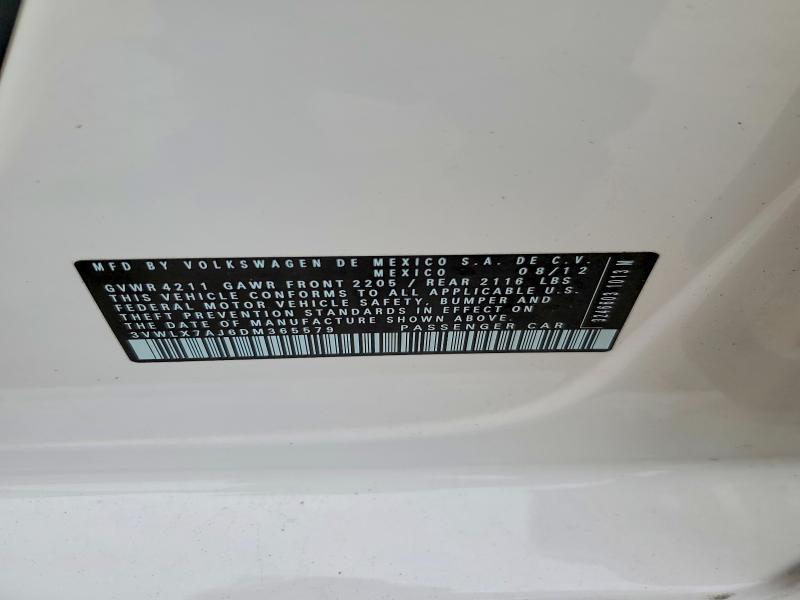 55395056 :رقم المزاد ، 3VWLX7AJ6DM365579 vin ، 2013 Volkswagen Jetta مزاد بيع