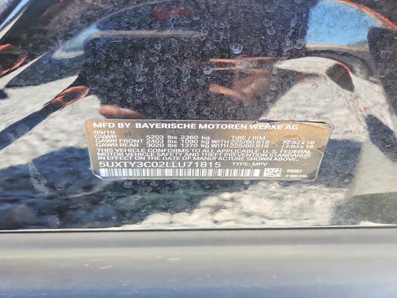 Продаж на аукціоні авто 2020 Bmw X3, vin: 5UXTY3C02LLU71815, номер лоту: 55875986