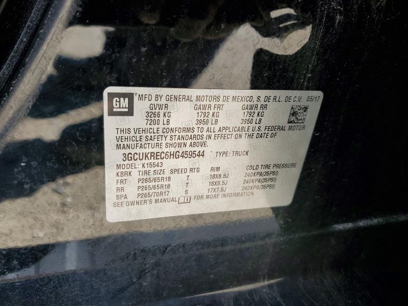 Продажа на аукционе авто 2017 Chevrolet Silverado, vin: 3GCUKREC6HG459544, номер лота: 55806256