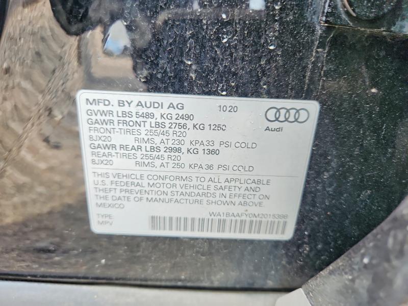Продаж на аукціоні авто 2021 Audi Q5, vin: WA1BAAFY0M2015398, номер лоту: 56757666