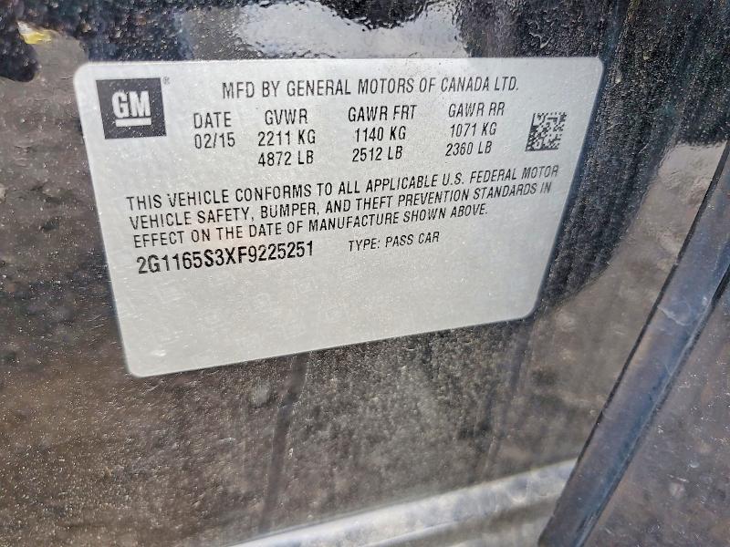 Aukcja sprzedaży 2015 Chevrolet Impala, vin: 2G1165S3XF9225251, numer aukcji: 56943636