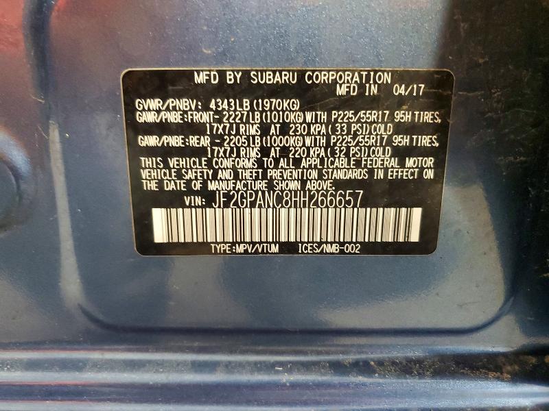 Продажа на аукционе авто 2017 Subaru Crosstrek, vin: JF2GPANC8HH266657, номер лота: 56898786