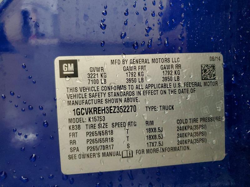 58791486 :رقم المزاد ، 1GCVKREH3EZ352270 vin ، 2014 Chevrolet Silverado مزاد بيع
