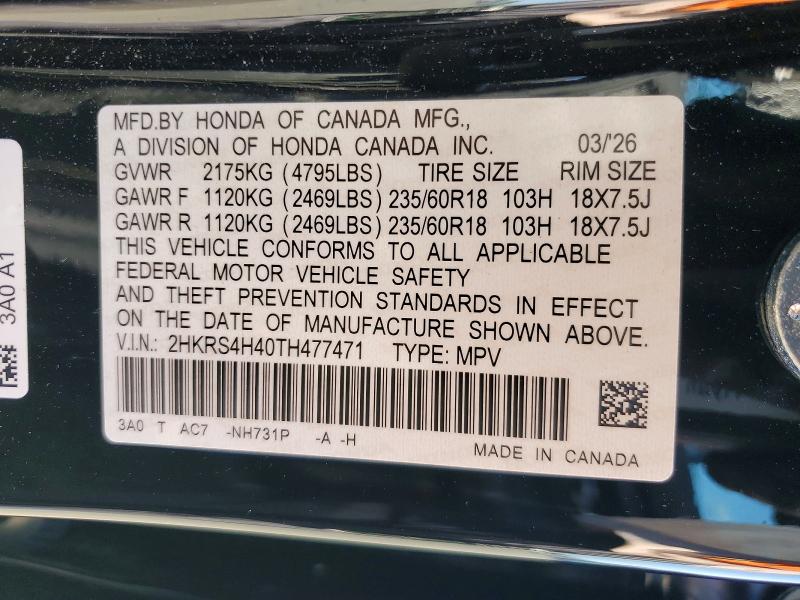 Aukcja sprzedaży 2026 Honda Cr-v, vin: 2HKRS4H40TH477471, numer aukcji: 57019056