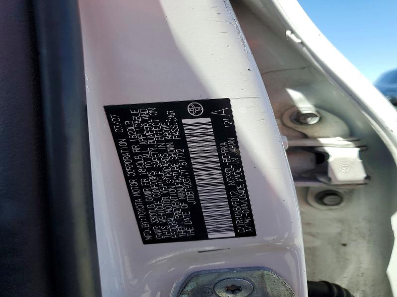 Продажа на аукционе авто 2007 Toyota Yaris, vin: JTDBT923171181772, номер лота: 57947626