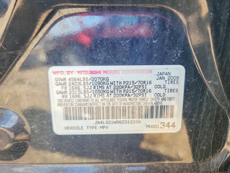 56235346 :رقم المزاد ، JA4LS21W98Z012106 vin ، 2008 Mitsubishi Outlander مزاد بيع