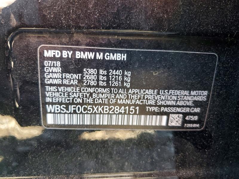 Продажа на аукционе авто 2019 Bmw M5, vin: WBSJF0C5XKB284151, номер лота: 57568716