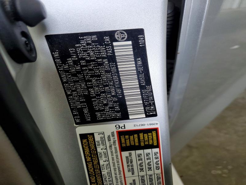 2013 Toyota Camry მანქანა იყიდება აუქციონზე, vin: 4T4BF1FKXDR310632, აუქციონის ნომერი: 58615456