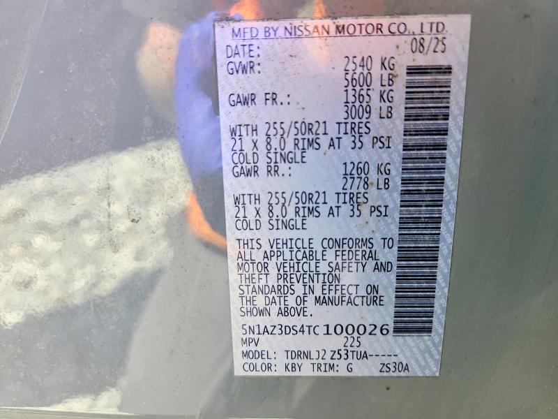 Продажа на аукционе авто 2026 Nissan Murano, vin: 5N1AZ3DS4TC100026, номер лота: 55844166
