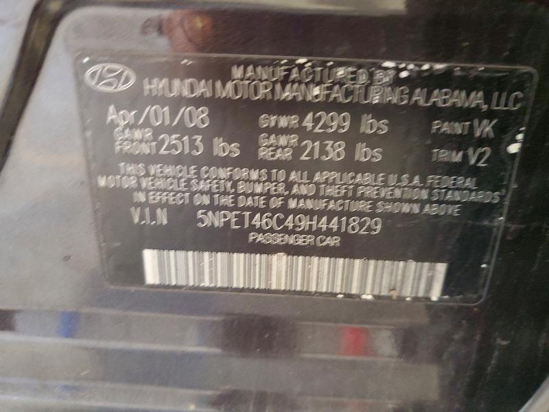 Aukcja sprzedaży 2009 Hyundai Sonata, vin: 5NPET46C49H441829, numer aukcji: 58879146
