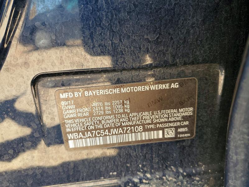 Продажа на аукционе авто 2018 Bmw 530, vin: WBAJA7C54JWA72108, номер лота: 55625096