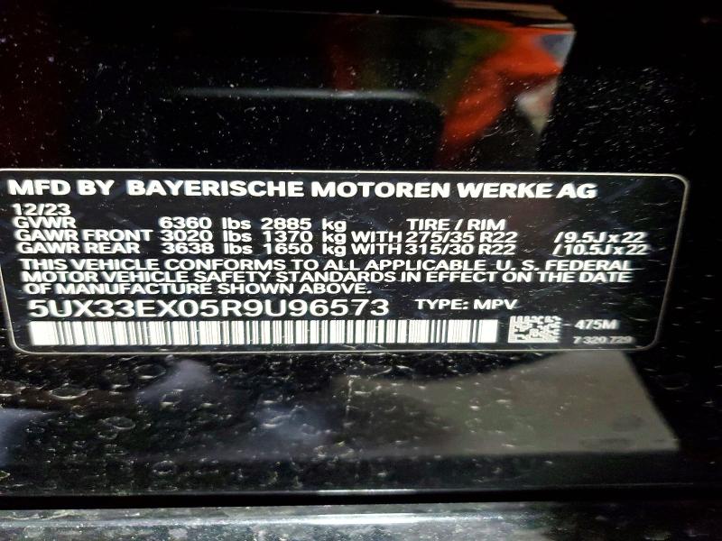 2024 Bmw X6 მანქანა იყიდება აუქციონზე, vin: 5UX33EX05R9U96573, აუქციონის ნომერი: 57219706
