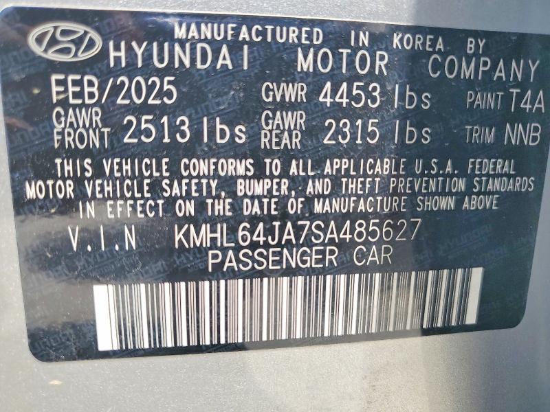 Aukcja sprzedaży 2025 Hyundai Sonata, vin: KMHL64JA7SA485627, numer aukcji: 54841796