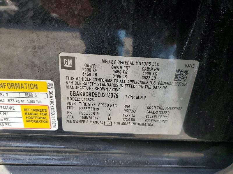 Aukcja sprzedaży 2013 Buick Enclave, vin: 5GAKVCKD5DJ213376, numer aukcji: 56368636