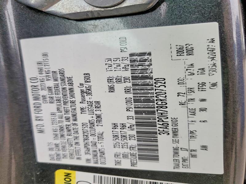 Продаж на аукціоні авто 2016 Ford Fusion, vin: 3FA6P0H78GR207520, номер лоту: 56500176