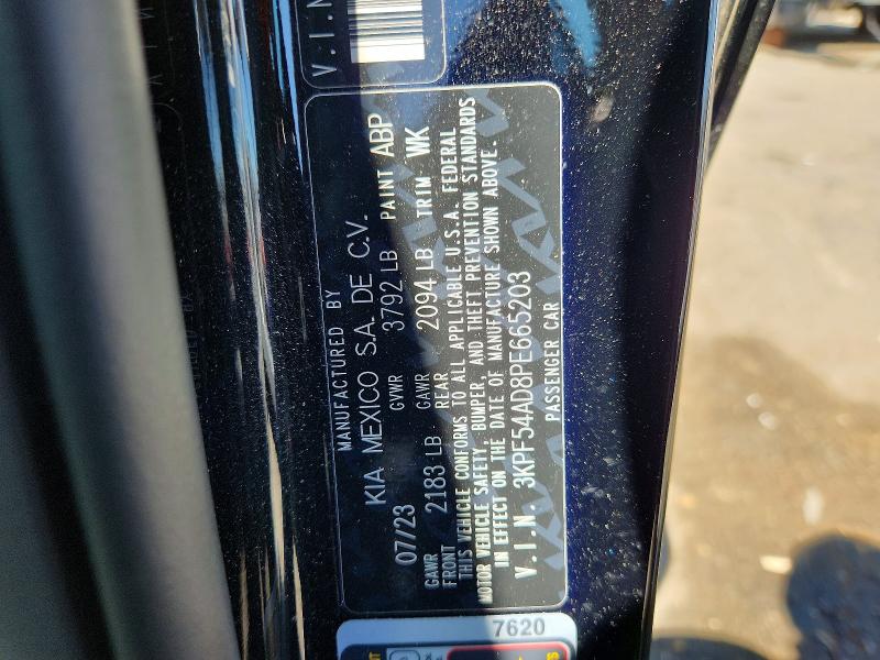 2023 Kia Forte მანქანა იყიდება აუქციონზე, vin: 3KPF54AD8PE665203, აუქციონის ნომერი: 57041706