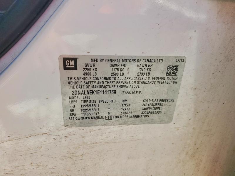 57149596 :رقم المزاد ، 2GNALAEK1E1141769 vin ، 2014 Chevrolet Equinox مزاد بيع