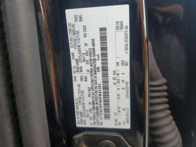Продаж на аукціоні авто 2016 Ford F150, vin: 1FTEW1EF4GFB41393, номер лоту: 56584876