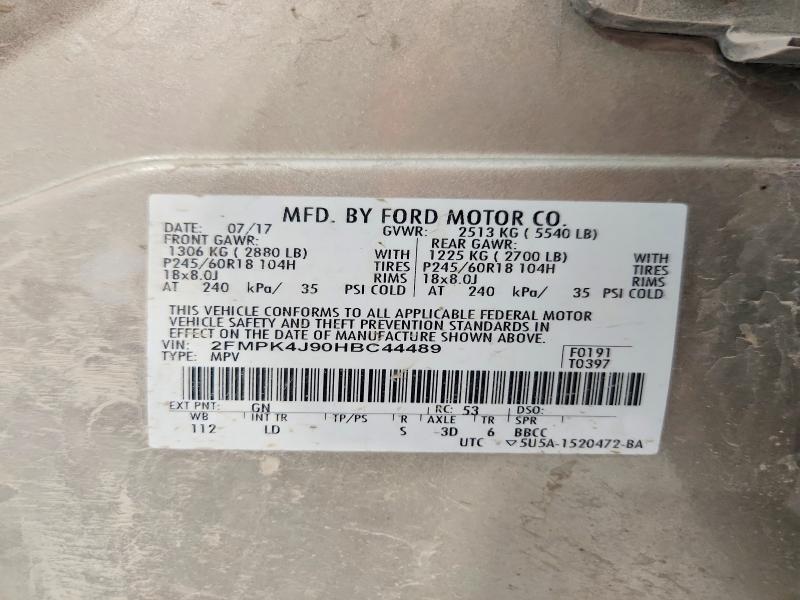 Aukcja sprzedaży 2017 Ford Edge, vin: 2FMPK4J90HBC44489, numer aukcji: 56563806