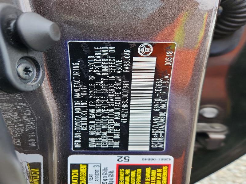 2018 Toyota Camry მანქანა იყიდება აუქციონზე, vin: 4T1BZ1HK6JU007941, აუქციონის ნომერი: 55781136