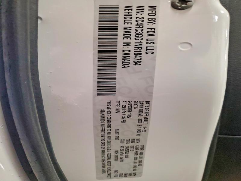 Продаж на аукціоні авто 2022 Chrysler Pacifica, vin: 2C4RC3GG1NR184784, номер лоту: 57527836