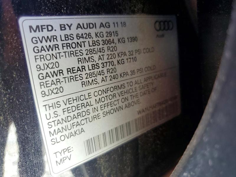 Продажа на аукционе авто 2019 Audi Q7, vin: WA1LHAF76KD018749, номер лота: 57828866