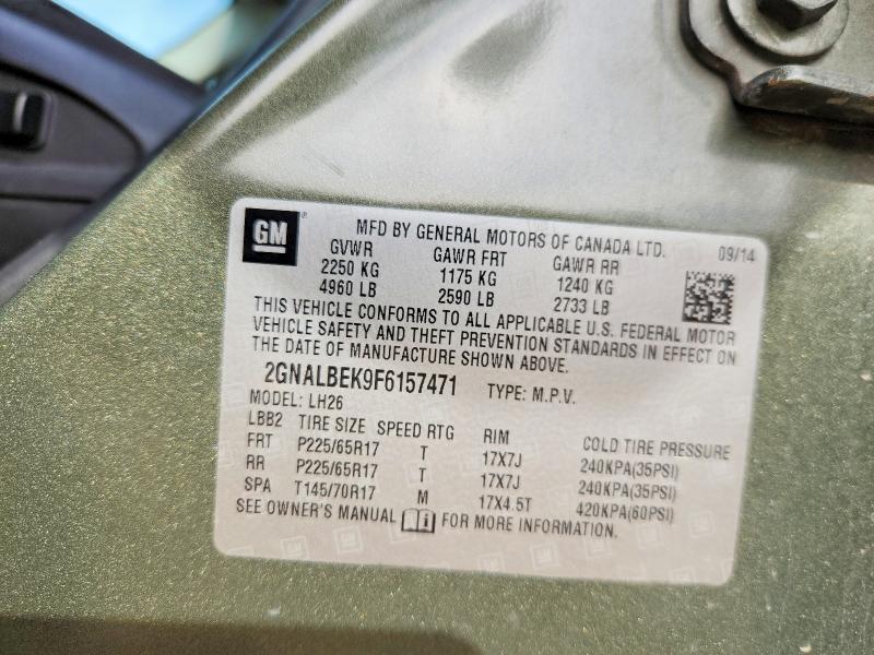 54153306 :رقم المزاد ، 2GNALBEK9F6157471 vin ، 2015 Chevrolet Equinox مزاد بيع