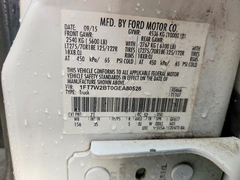 Продаж на аукціоні авто 2016 Ford F250, vin: 1FT7W2BT0GEA80526, номер лоту: 57512126