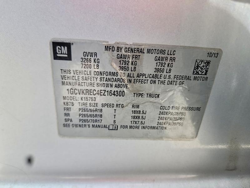56367296 :رقم المزاد ، 1GCVKREC4EZ164300 vin ، 2014 Chevrolet Silverado مزاد بيع