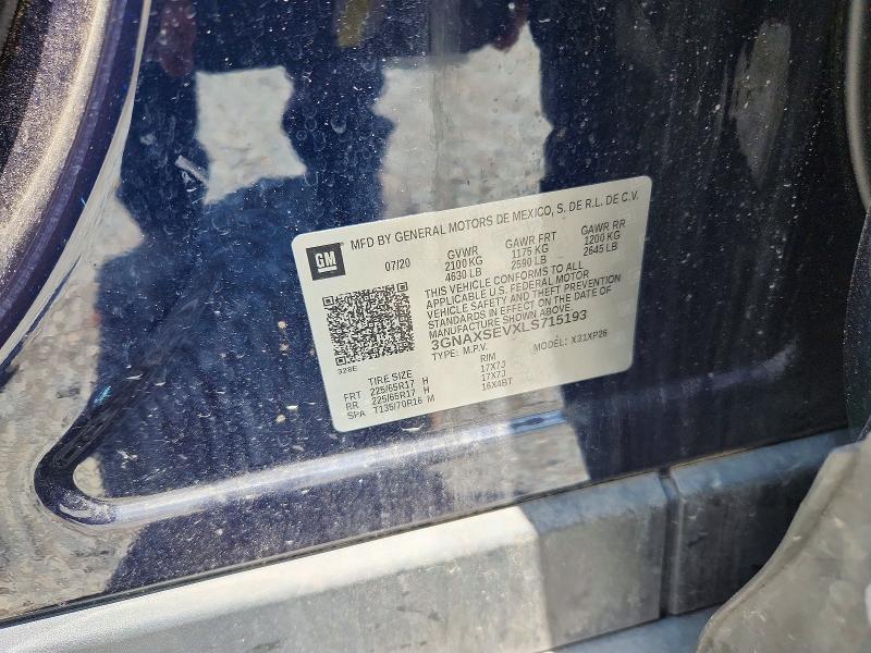 Продаж на аукціоні авто 2020 Chevrolet Equinox, vin: 3GNAXSEVXLS715193, номер лоту: 57637956
