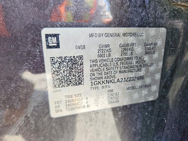 2018 Gmc Acadia მანქანა იყიდება აუქციონზე, vin: 1GKKNKLA2JZ232496, აუქციონის ნომერი: 58194336
