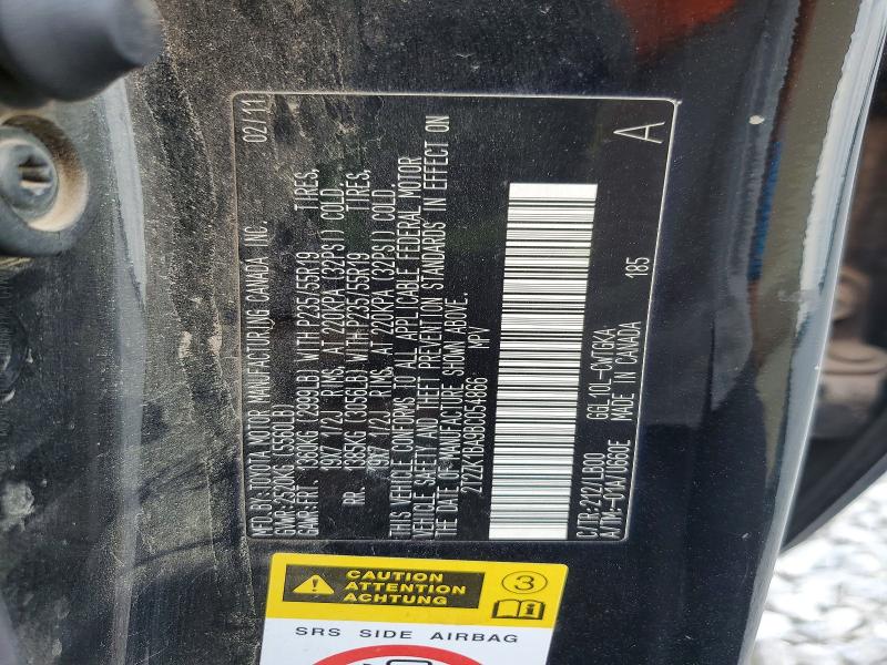 59155996 :رقم المزاد ، 2T2ZK1BA9BC054866 vin ، 2011 Lexus Rx مزاد بيع