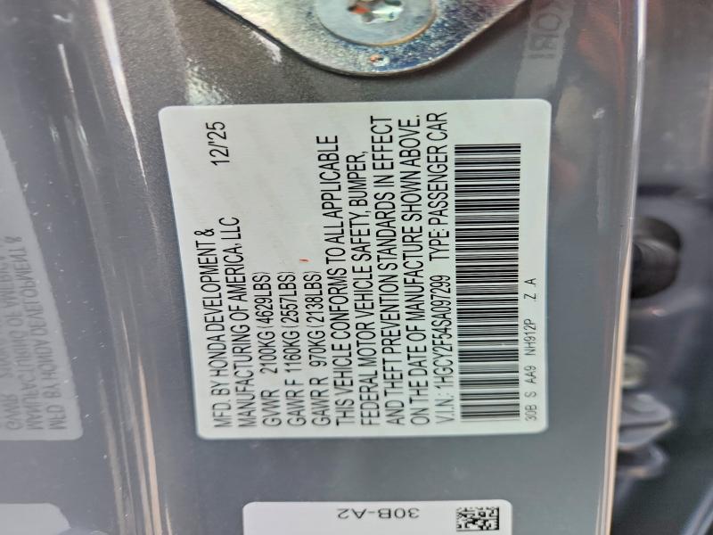 Продажа на аукционе авто 2025 Honda Accord, vin: 1HGCY2F54SA097299, номер лота: 56361546