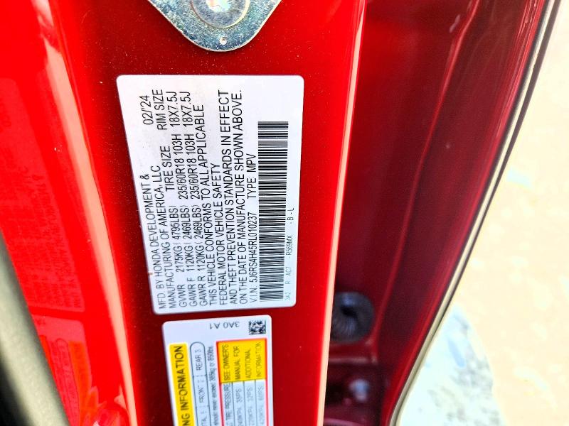57373456 :رقم المزاد ، 5J6RS4H45RL010237 vin ، 2024 Honda Cr-v مزاد بيع