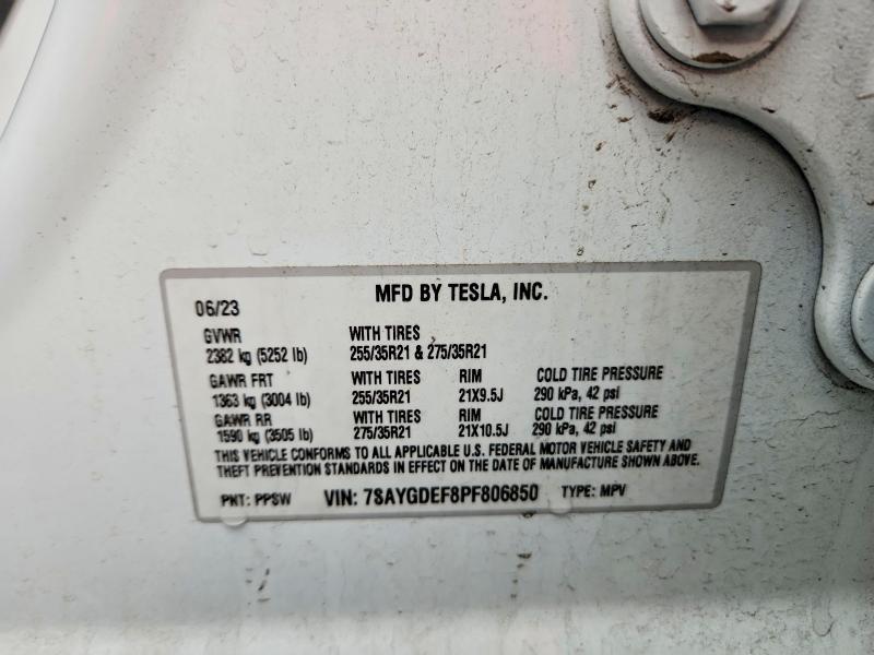 57691236 :رقم المزاد ، 7SAYGDEF8PF806850 vin ، 2023 Tesla Model Y مزاد بيع