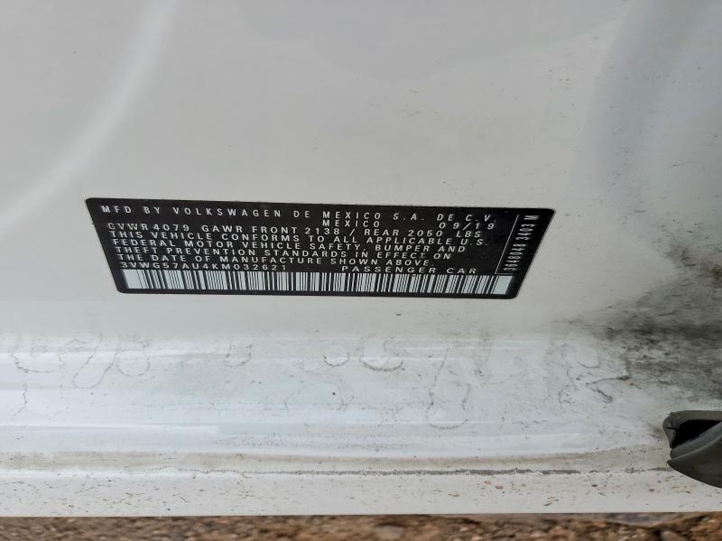 56574586 :رقم المزاد ، 3VWG57AU4KM032621 vin ، 2019 Volkswagen Golf مزاد بيع